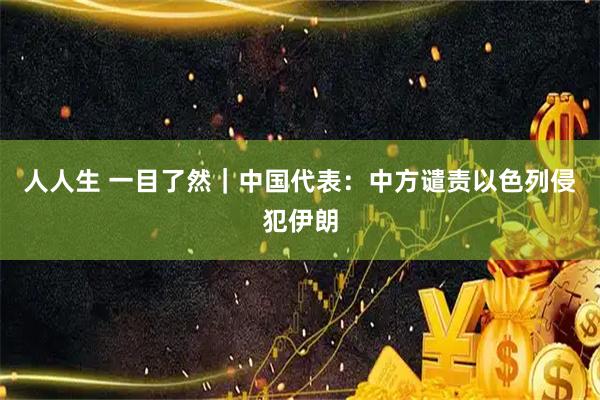 人人生 一目了然｜中国代表：中方谴责以色列侵犯伊朗